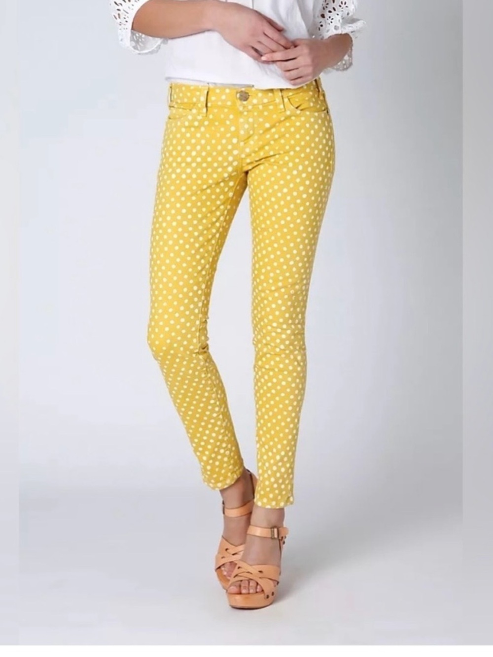 Current/Elliott Stiletto Lemongrass polka dot size 28